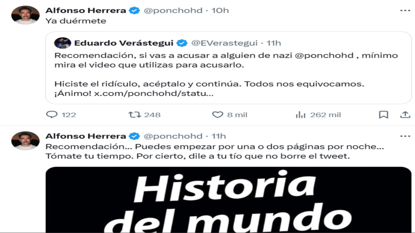 Alfonso Herrera intensifica su crítica con referencias históricas