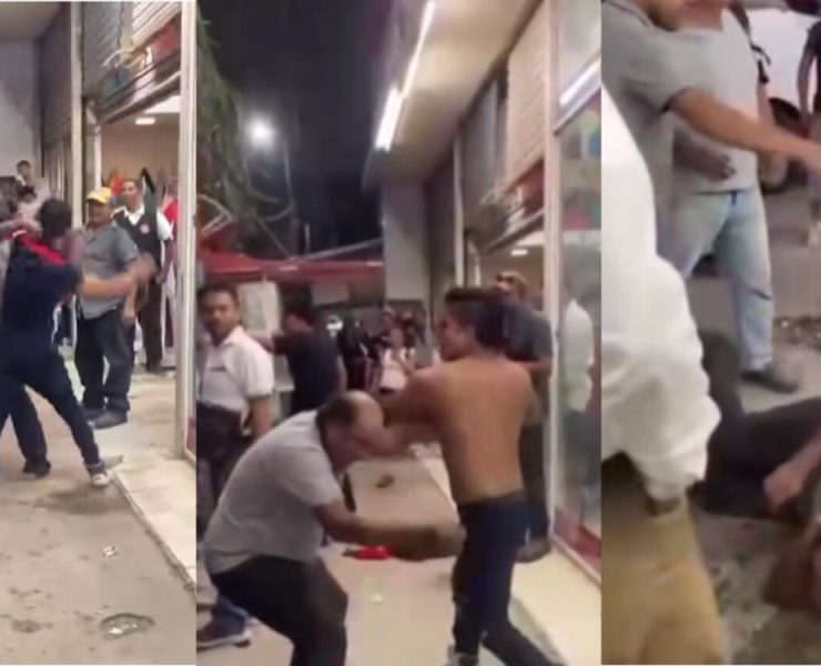 Violenta pelea callejera entre tres hombres en Villahermosa