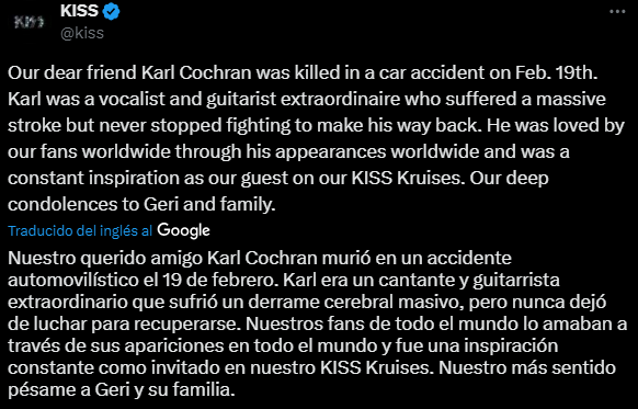 Muere el guitarrista de Kiss en