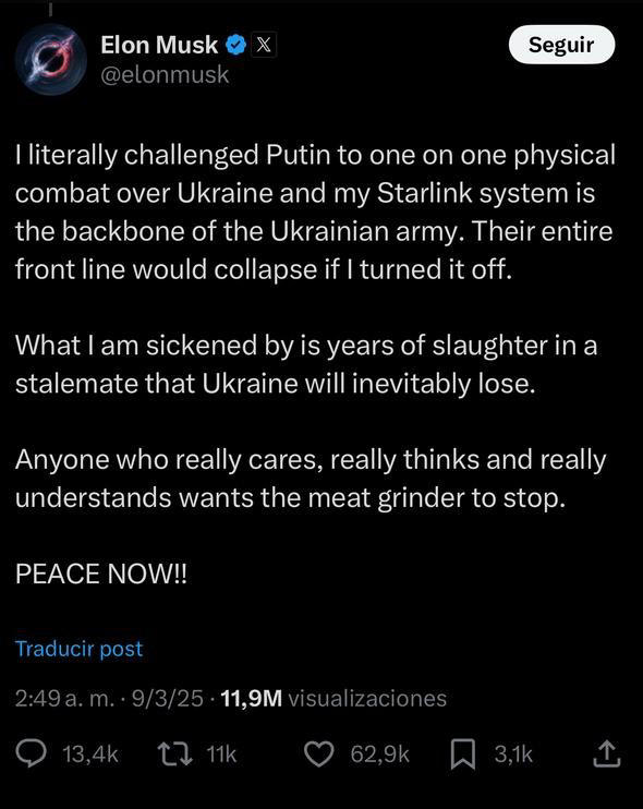 ¿Por qué Elon Musk desafía a Putin?