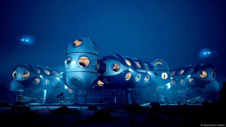 Planes de China para la estación en el fondo del mar