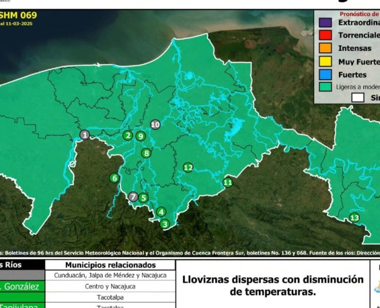Frente Frío 33 en Tabasco