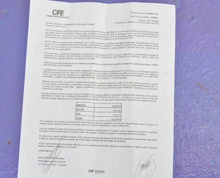 Continúa llegando recibos de luz con excesos de cobro en Atasta