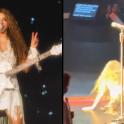 ¡Shakira sufre aparatosa caída en pleno show y su reacción impacta!