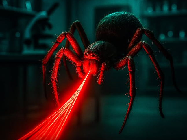 Arañas modificas genéticamente crean hilos rojos fluorescentes
