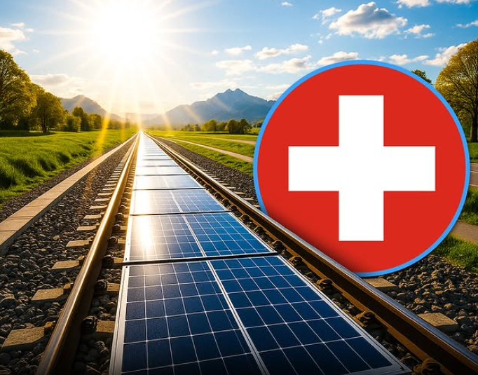 En Suiza convierten vías de tren en paneles solares: una revolución energética