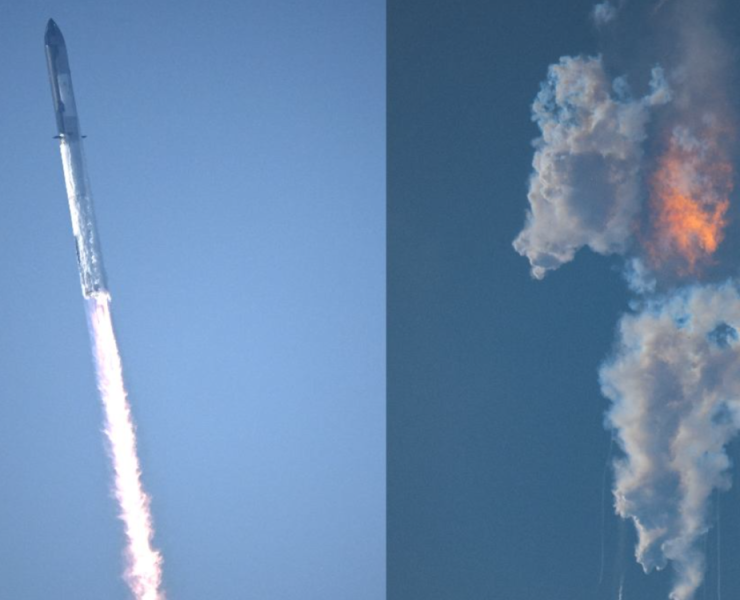 Cohete de StarShip explota sobre el océano en pleno vuelo de prueba