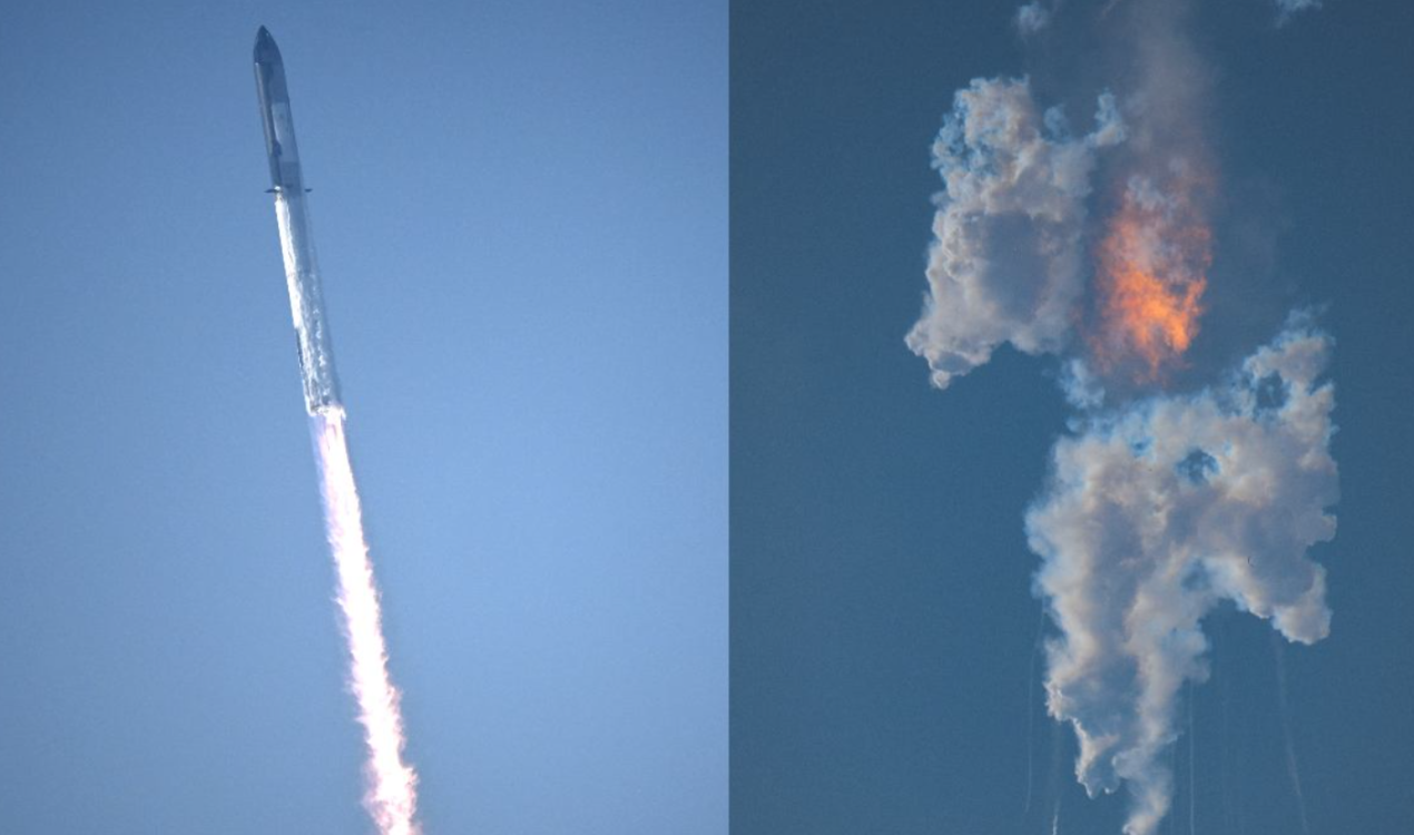 Cohete de StarShip explota sobre el océano en pleno vuelo de prueba