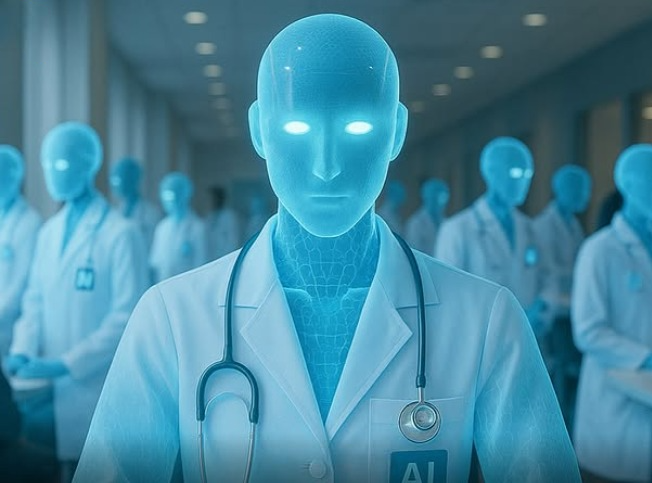 Hospital con doctores de IA. En esté hospital no hay personal humano