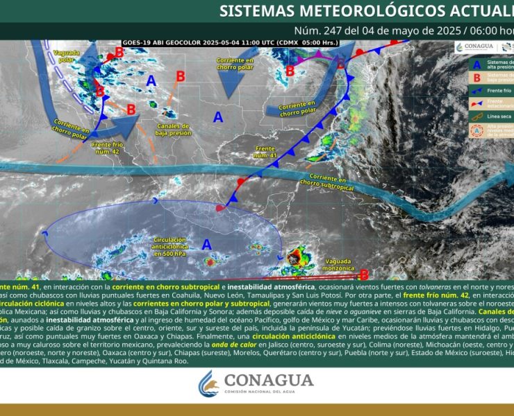 El SMN prevé Frentes fríos, tormentas y calor extremo