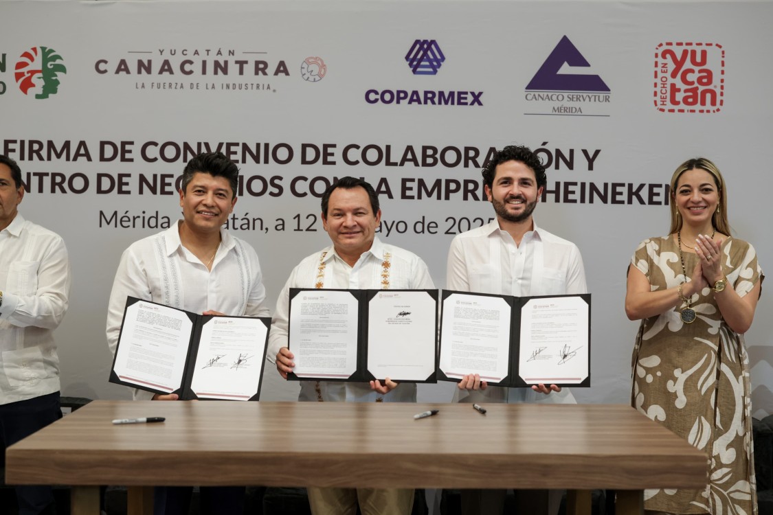 Firma del convenio de colaboración del Gobierno del Estado y la empresa Heineken fortalece desarrollo económico en Yucatán