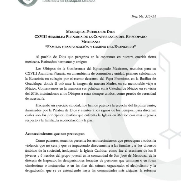La Iglesia alza la voz como actor moral ante crisis judicial y familiar en México