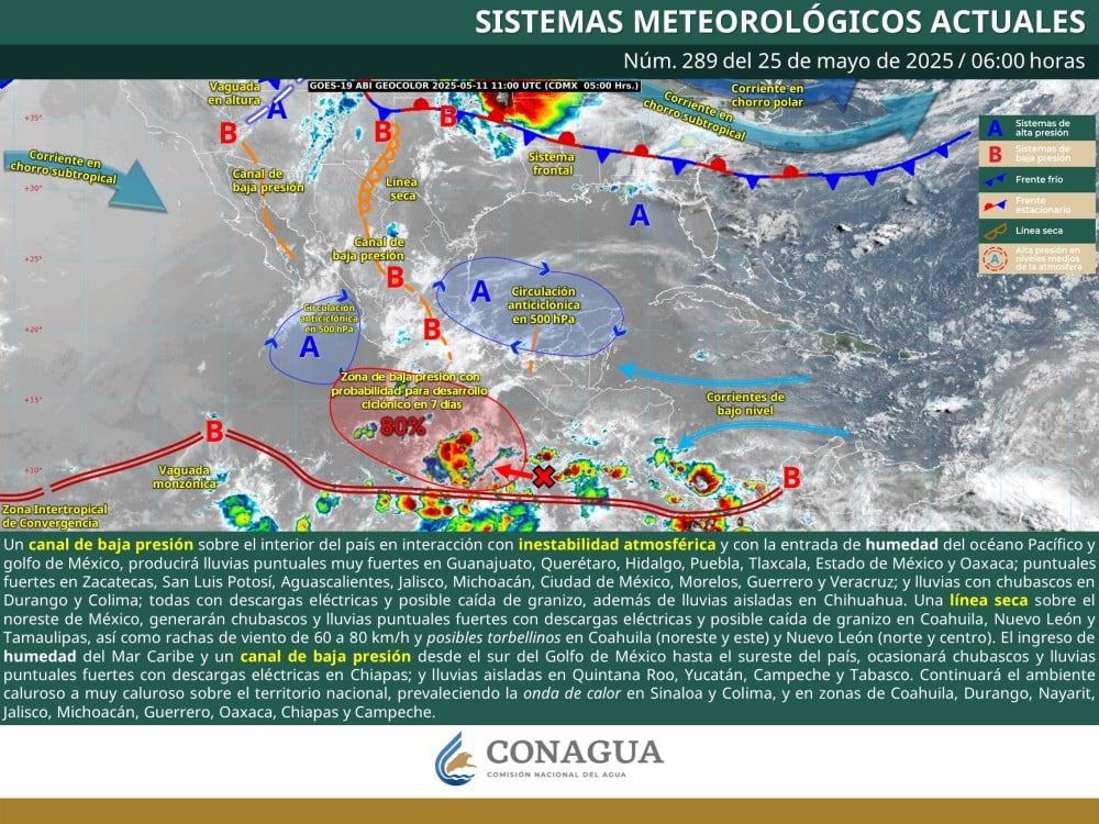 Llaman a extremar precauciones por lluvias intensas, calor extremo y rachas de viento en gran parte del país