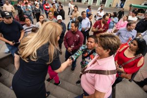 La Dra. Loretta Ortiz durante su visita a Tlaxcala, donde exigió que no se dejen impunes casos de acoso y corrupción en el Poder Judicial.