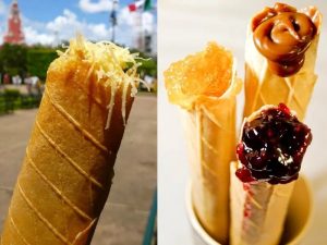 Las marquesitas son un postre mexicano originario del estado de Yucatán.