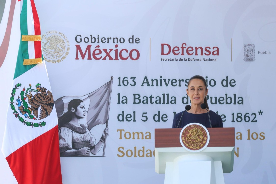 Sheinbaum envía mensaje de soberanía al mundo desde Puebla en su primer acto oficial del 5 de Mayo
