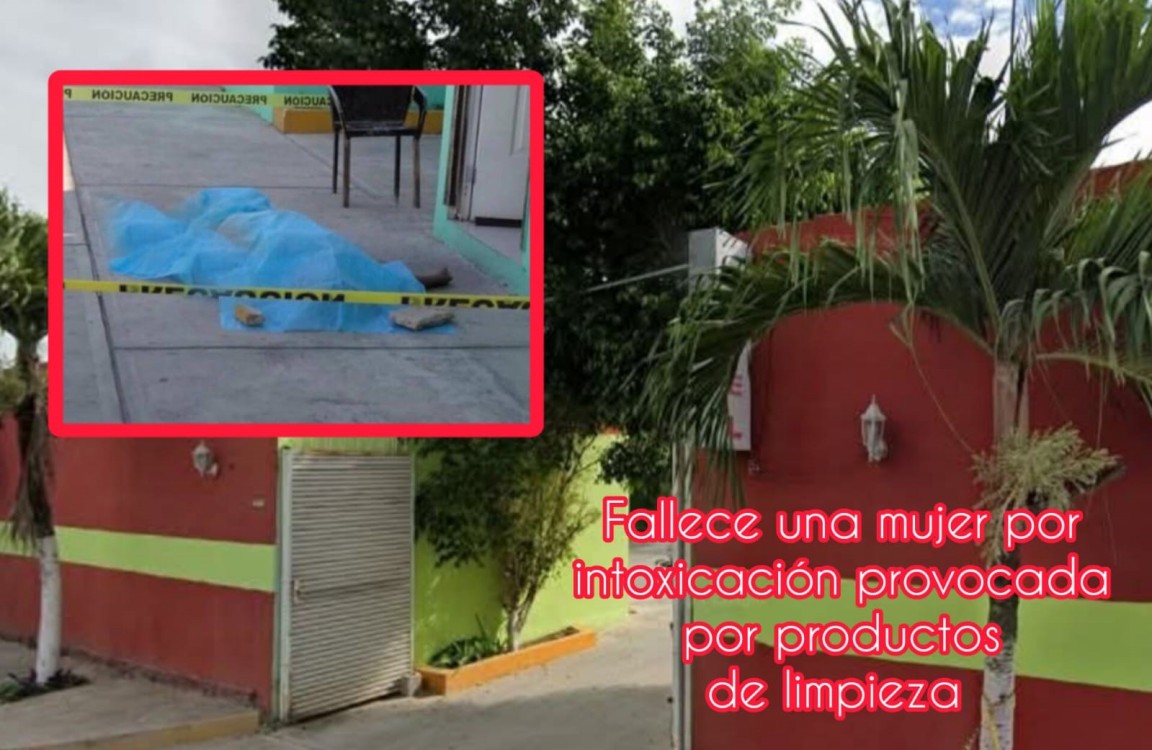 Fallece una mujer en un motel de Kanasín por intoxicación con productos de limpieza