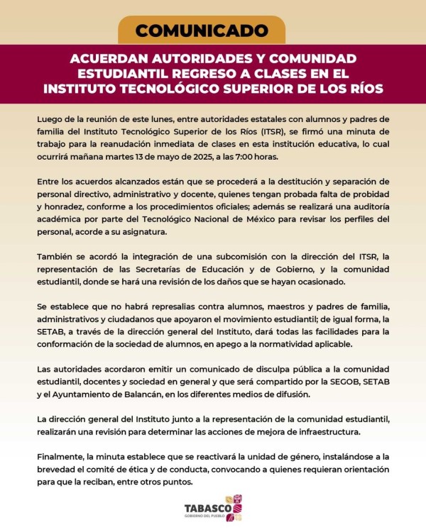 reanudarán clases este martes en el ITSR
