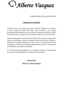 Comunicado difundido en redes sociales