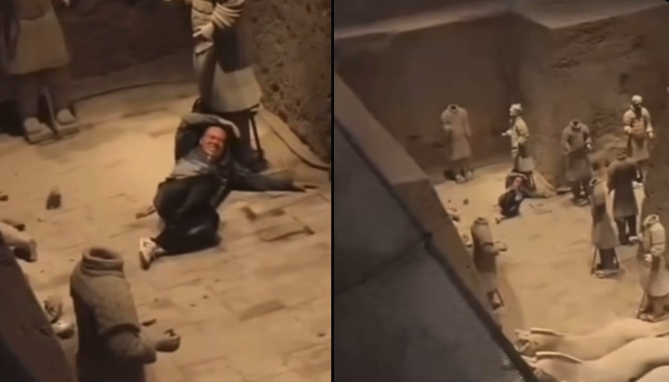 Turista daña dos guerreros de terracota, un patrimonio de la humanidad
