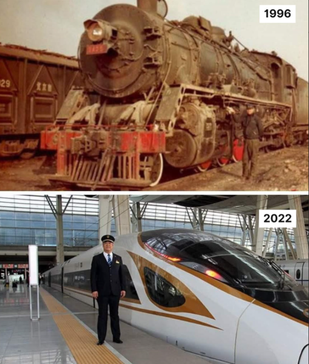 Hombre se toma una foto histórica: del vapor al futuro