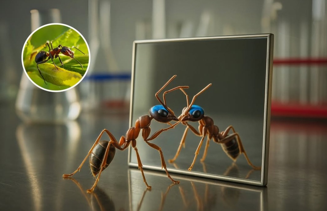 ¿Cómo es posible que las hormigas se reconozcan en el espejo?