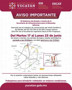 Concluyen trabajos en tramo del Periférico de Mérida y empiezan otro tramo