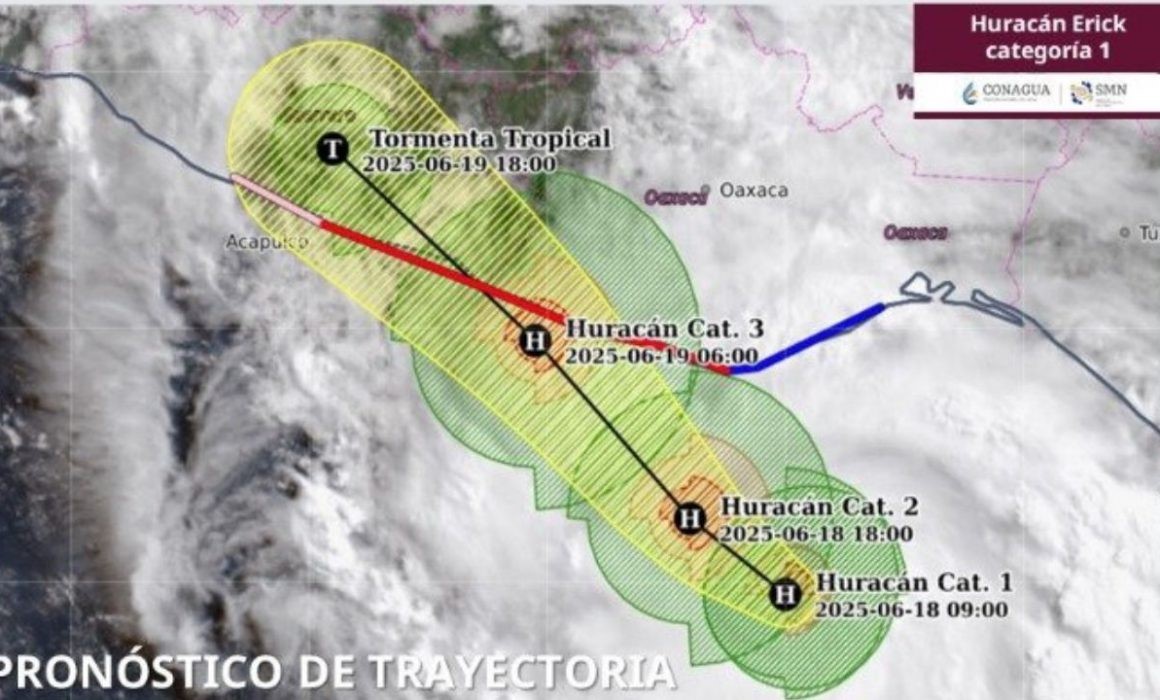 Huracán Erick pone en alerta a cinco estados