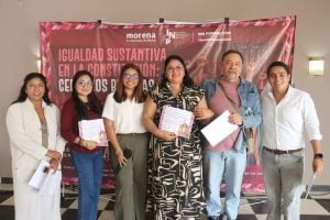 Autoridades de Morena Yucatán y ponentes expertas encabezaron el taller para impulsar la igualdad sustantiva y cerrar brechas de desigualdad en el estado.