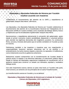 Celebramos el levantamiento del plantón de la CNTE y respaldamos al gobernador Joaquín Díaz Mena