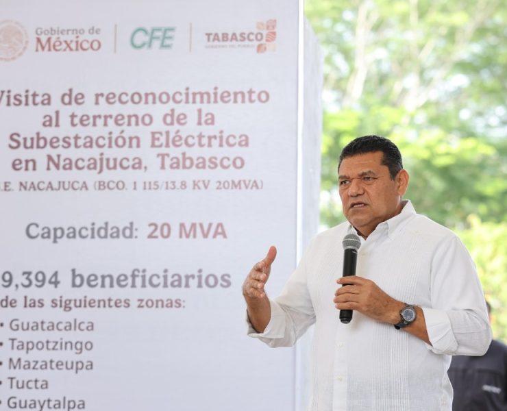 Javier May supervisa terreno donde se construirá Subestación Eléctrica en Tucta, Nacajuca.