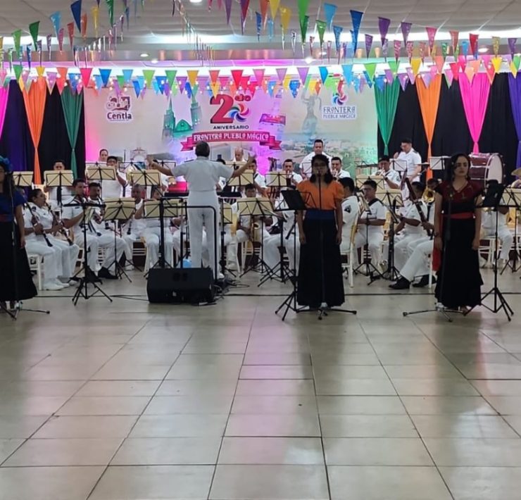 Concierto gratuito Marina en Frontera Tabasco; Banda Sinfónica y Mariachi