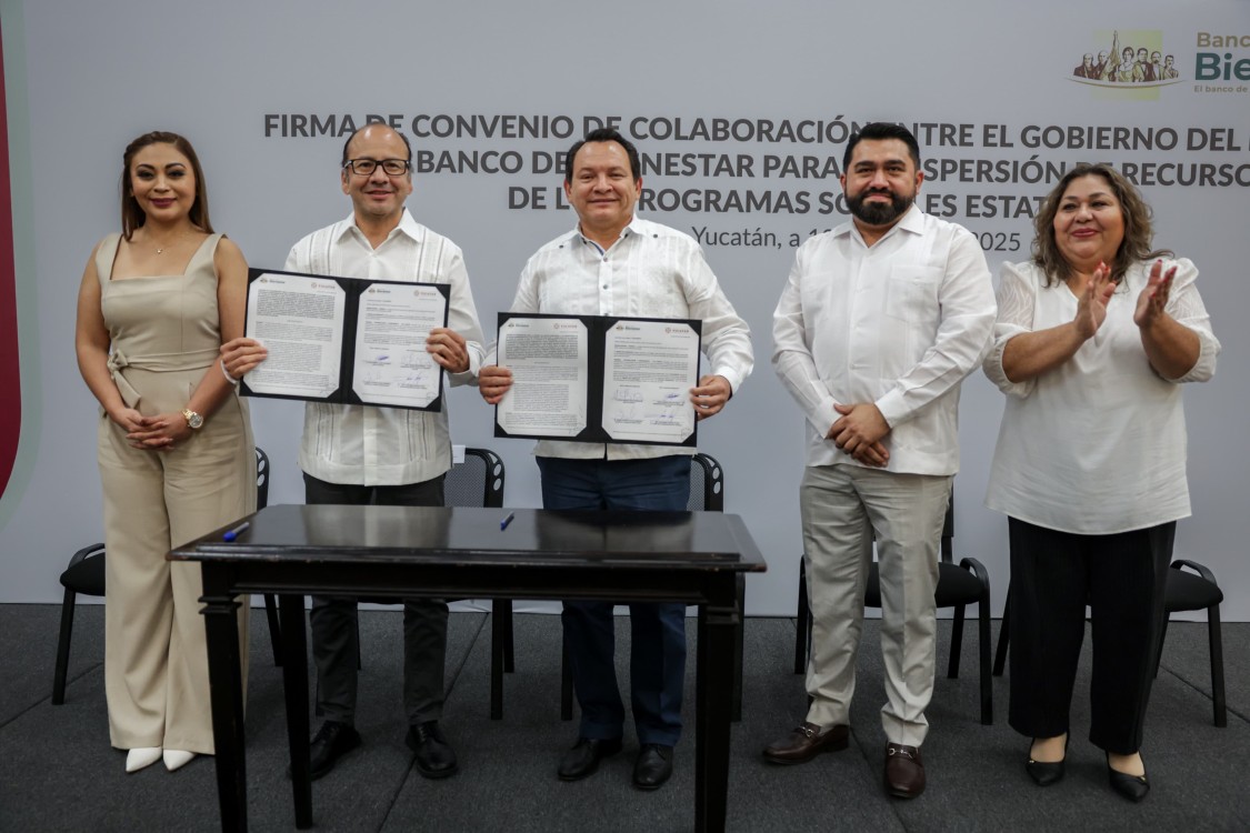 Gobernador Joaquín Díaz firma un histórico convenio con el Banco del Bienestar Yucatán