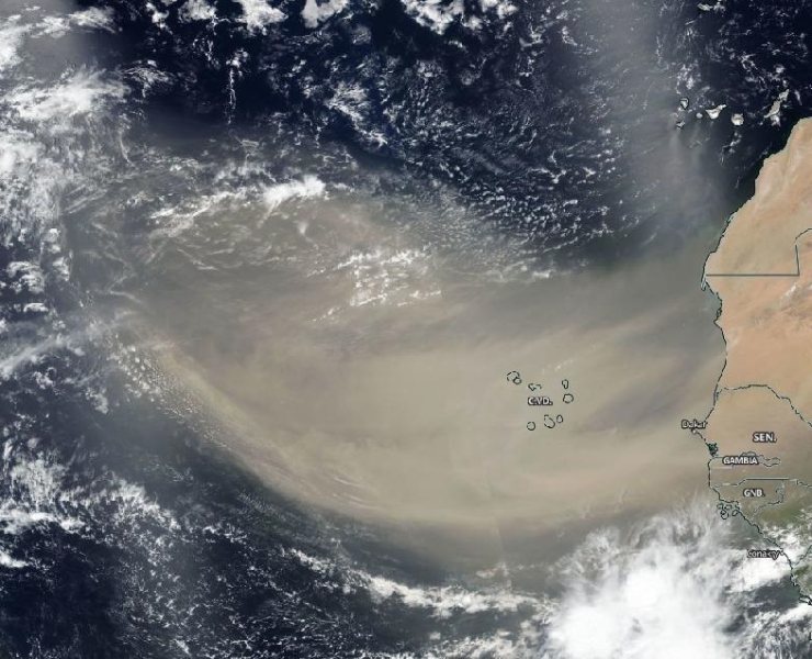 Nube de polvo sahariano entra al Caribe