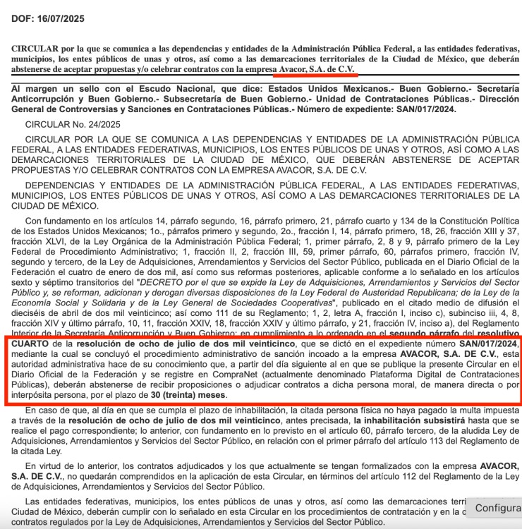 Diario Oficial de la Federación 