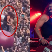 Jason Momoa salta vallas para disfrutar un concierto con la multitud