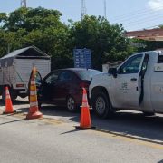 Carambola en la caseta del Puente de la Unidad