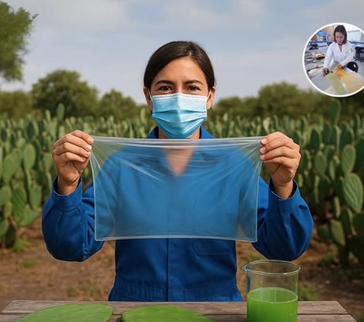 Mexicana convierte nopales en plástico biodegradable para cuidar el ambiente