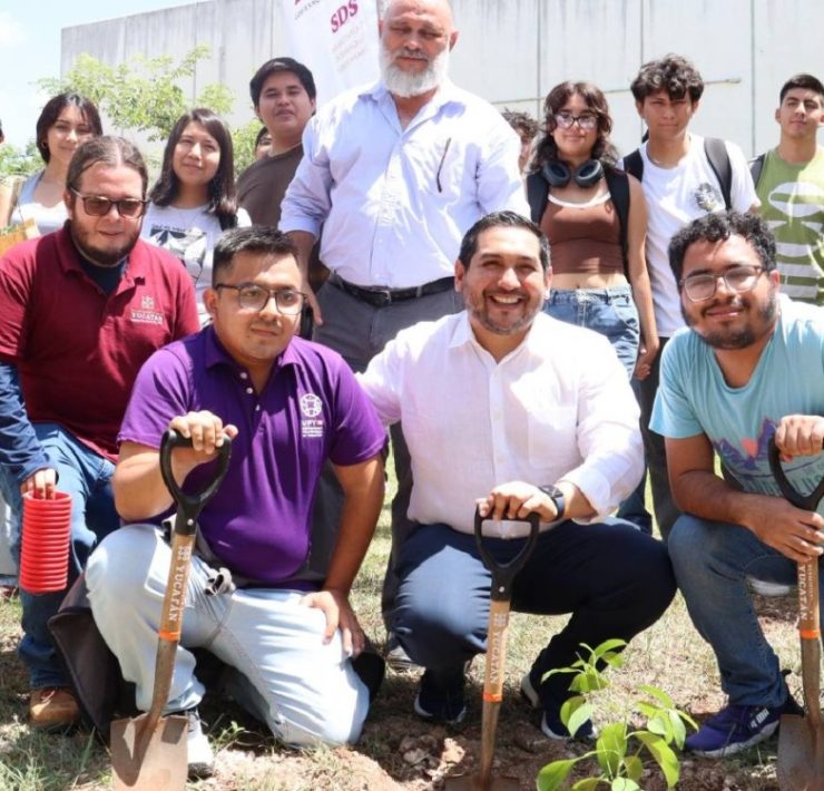 Jornada de reforestación en la UPY estudiantes transforman su campus