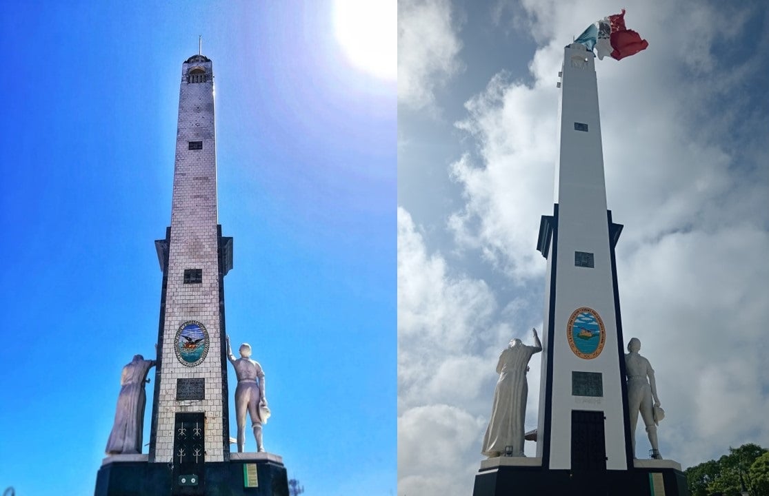 Ayuntamiento borra escudo antiguo de Carmen, al monumento a la bandera