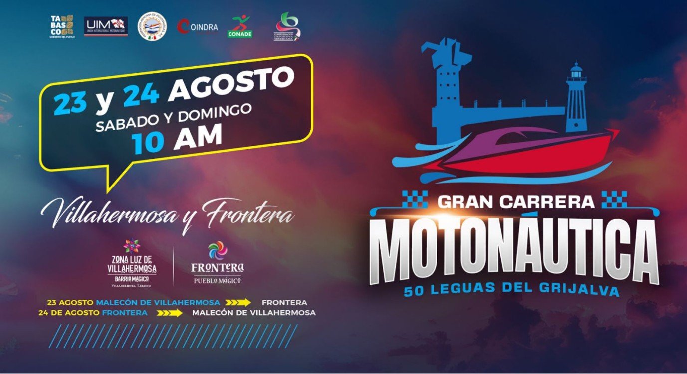 Regresa la Motonáutica Las 50 Leguas del Grijalva en Tabasco