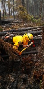 Iván de Jesús Dzul Puc, bombero de la Secretaría de Seguridad Pública (SSP), forma parte del grupo de combatientes mexicanos enviados para el control de incendios en Manitoba