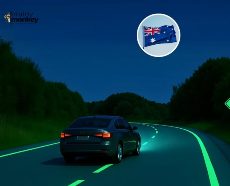Carreteras que brillan en la oscuridad, una nueva estrategia australiana