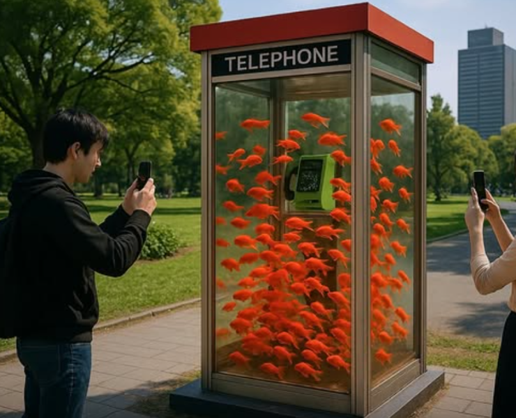 Peces dorados invaden Japón en una nueva forma de arte muy llamativo