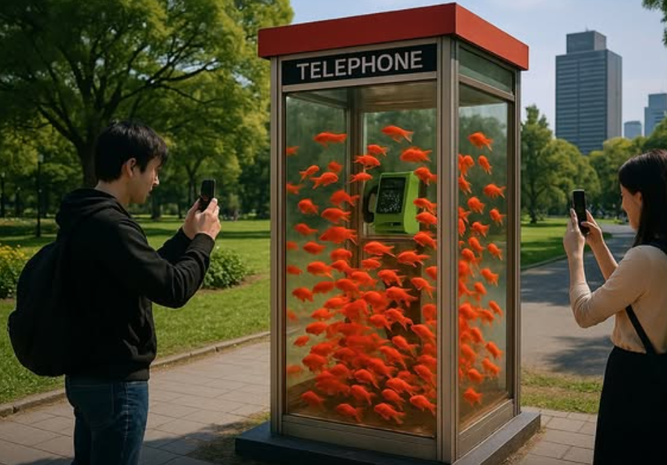 Peces dorados invaden Japón en una nueva forma de arte muy llamativo