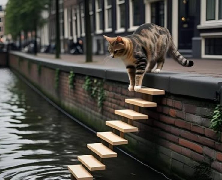Ámsterdam construye escaleras para animales y así ayudarlos a salir si caen en los canales