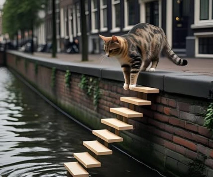 Ámsterdam construye escaleras para animales y así ayudarlos a salir si caen en los canales
