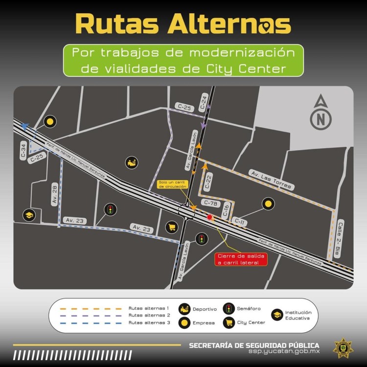 Gobierno anuncia cierres viales en el periférico de Mérida