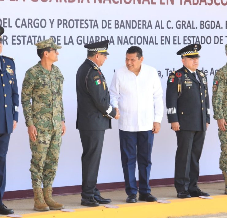 Javier May atestigua toma de protesta del nuevo coordinador de la Guardia Nacional