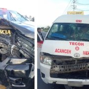 Brutal choque entre patrulla y taxi deja 15 lesionados